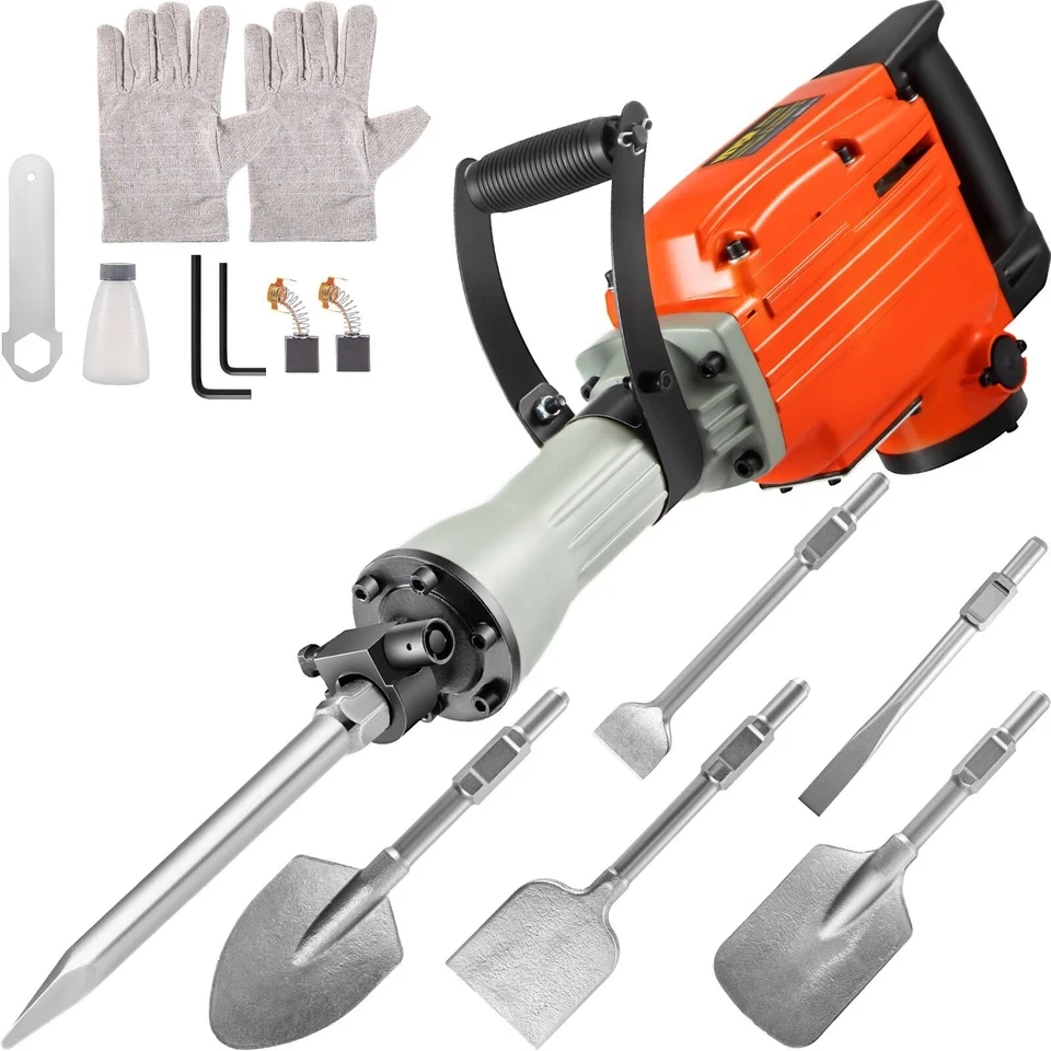 Demolition Jack Hammer 3600W Jack Hammer Concrete Breaker 1800 BPM Heavy Duty